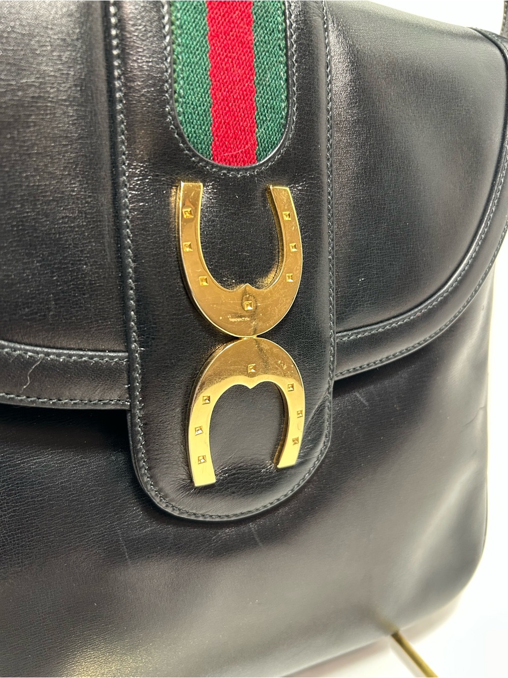 ✨ Vintage Gucci Equestrian Web Shoulder Bag ✨. WITH COA - Picture 2 of 16